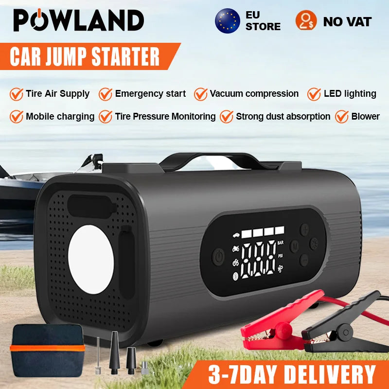 Car & Travel Tech: 8-in-1 Car Emergency Starter, Pump & Vacuum