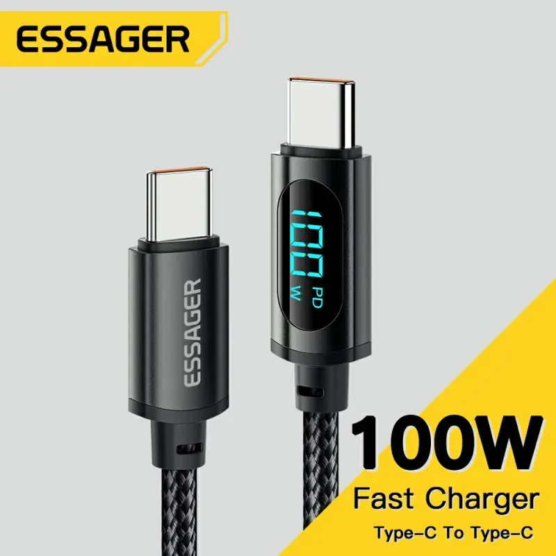100W USB-C cable with digital power display