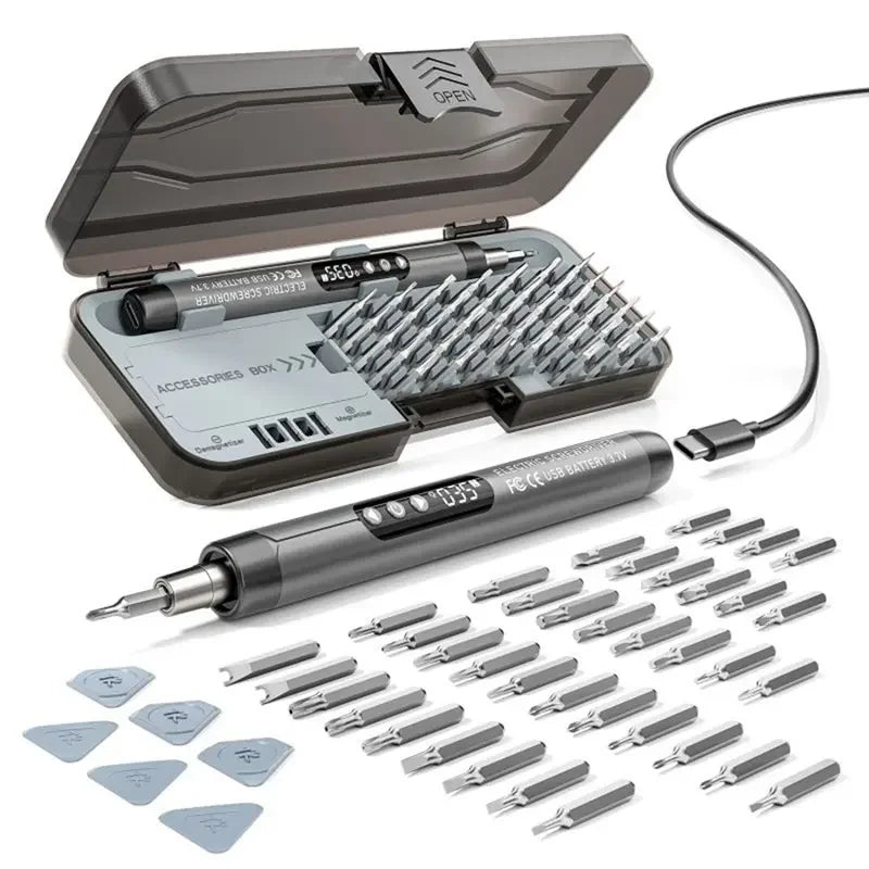 38-in-1 rechargeable precision electric screwdriver kit