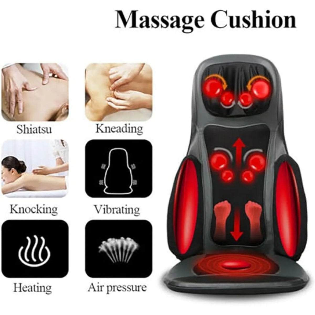 Full-Body Shiatsu Massage Cushion with Heat