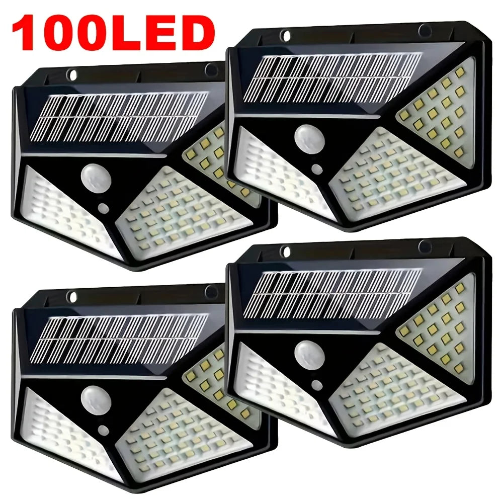 100LED Solar Motion Sensor Wall Light