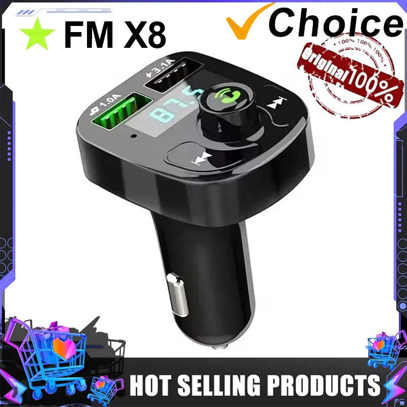 Bluetooth FM transmitter with USB charging