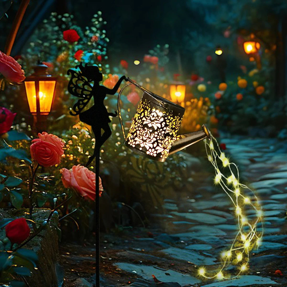 Solar Watering Can Fairy Light