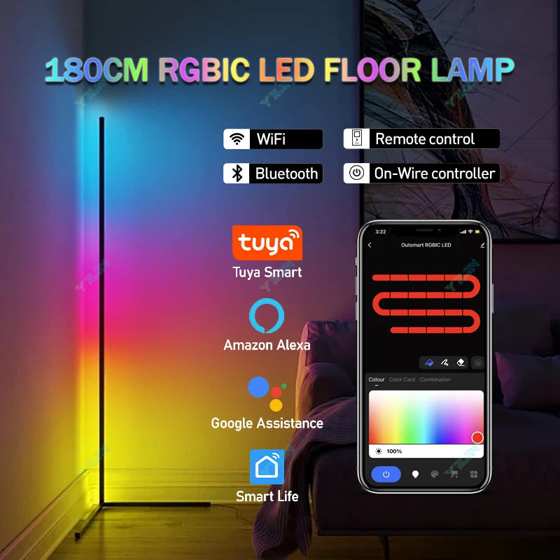 RGBIC smart corner floor lamp