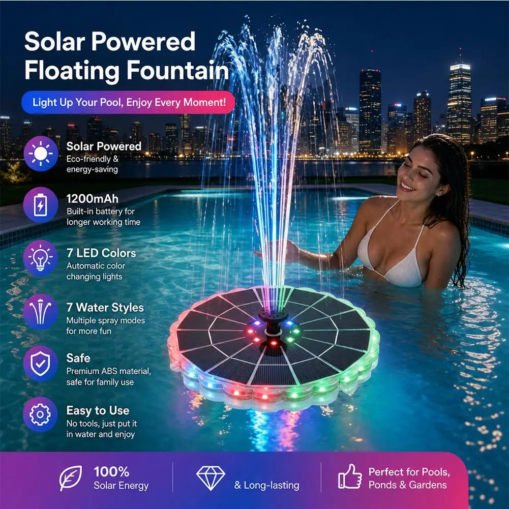 Solar Fountain Pump with 7-Color Light