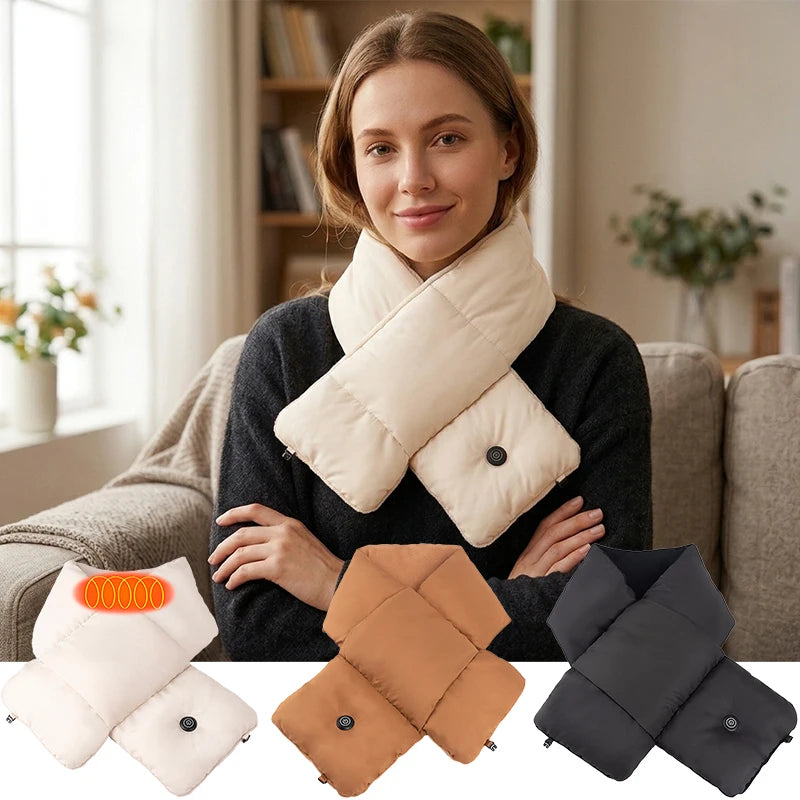 Rechargeable heated neck scarf