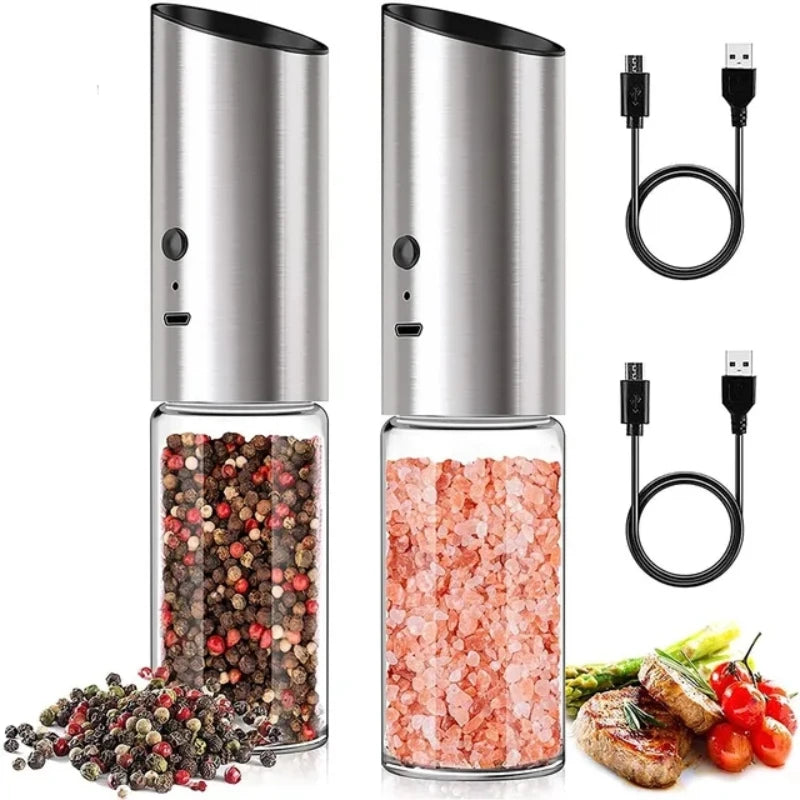 Rechargeable electric salt and pepper grinder