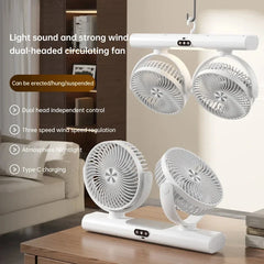 Dual-Head Rechargeable Desk Fan product view