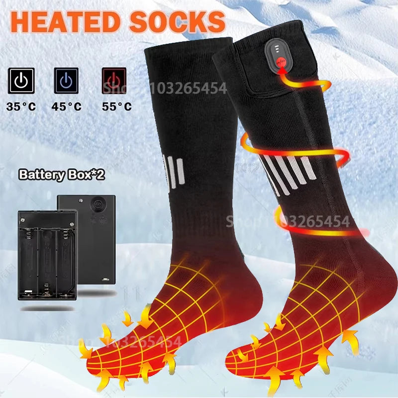 Rechargeable heated winter socks
