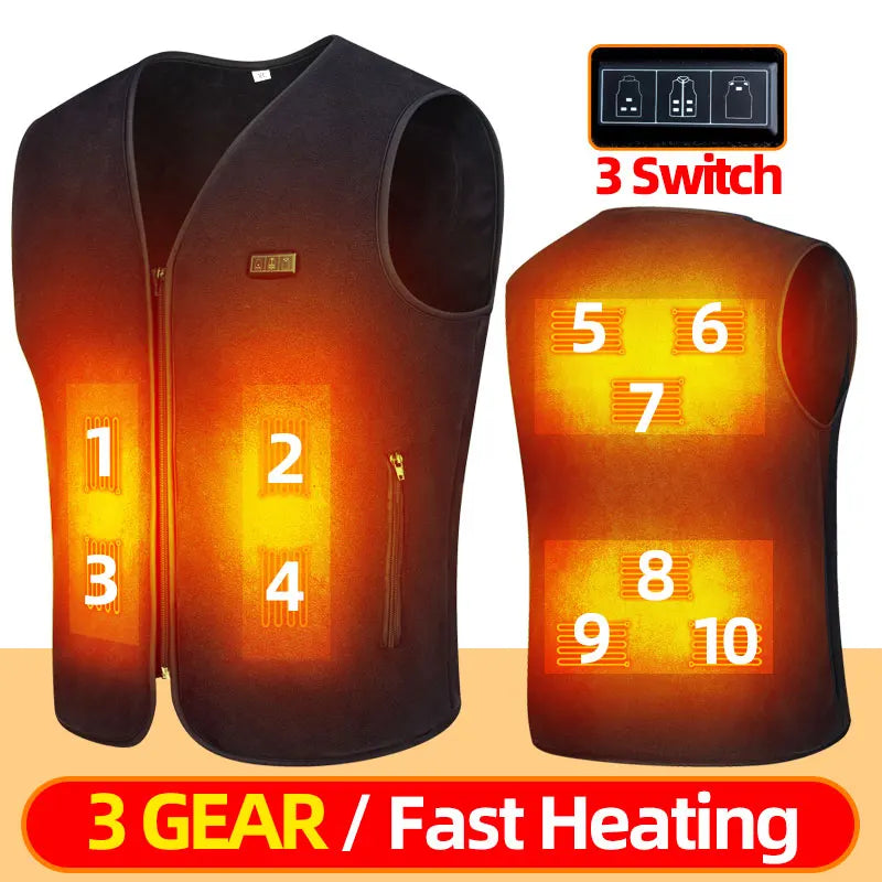 USB heated fleece vest