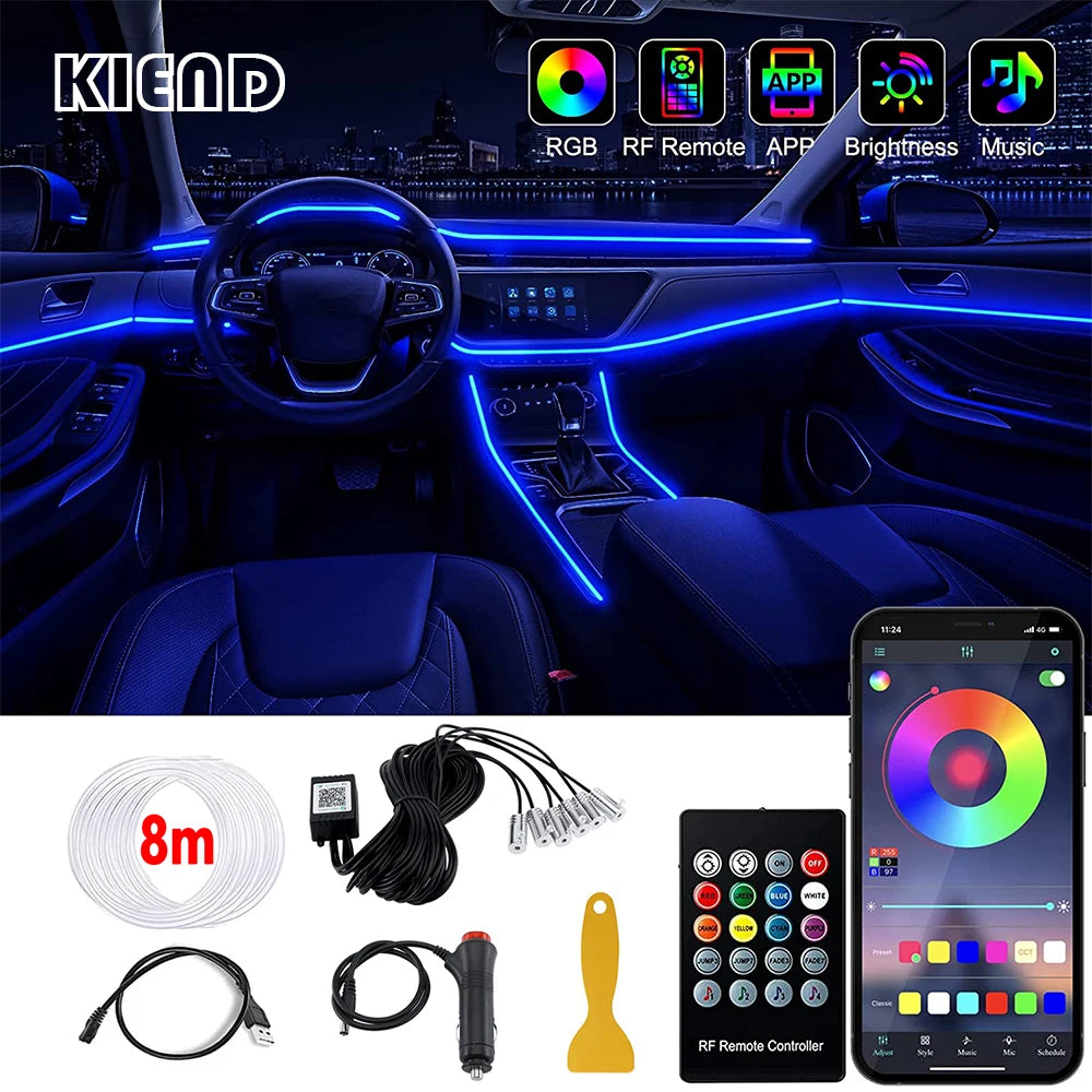 RGB car interior ambient light kit