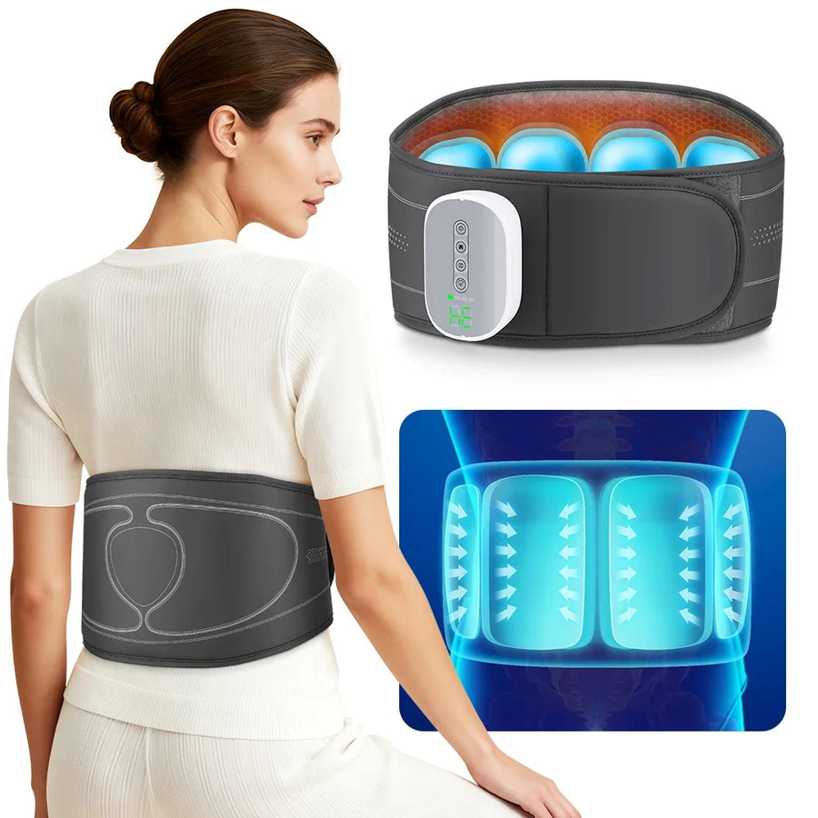 Rechargeable heated waist massager belt